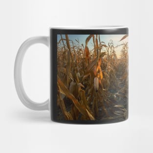 Corn field at sunset Mug